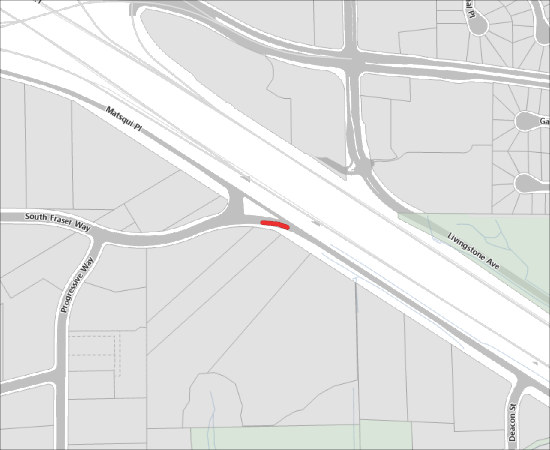 MOTI Sanitary Infrastructure at South Fraser Way - Lane shift on South Fraser Way