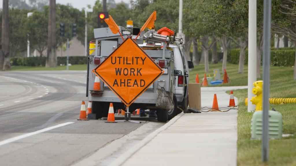 Utility Work Ahead Construction Sign
