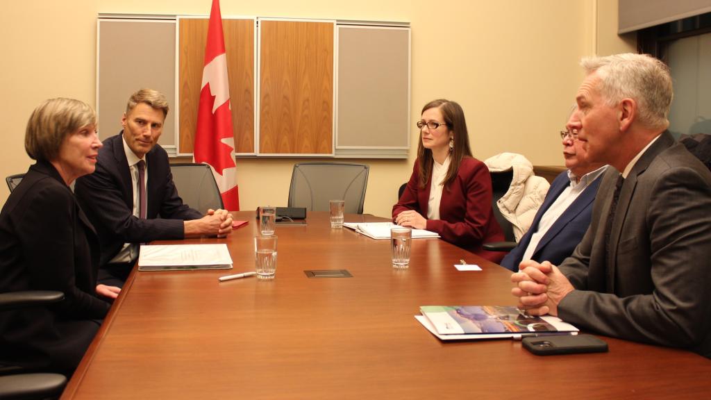 Mayor Siemens, Minister Greene and Chief Silver meet with Ministers Olszewski and Robertson to discuss flood mitigation in Sumas Prairie