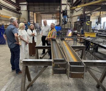 Clearbrook Iron Works owner and general manager Paul Unger led Mayor Siemens and Councillors Ross, Driessen and Loewen on a facility tour on July 30 as part of the Business Spotlight Series.