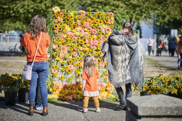 flowers and people