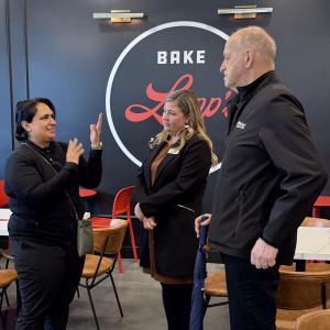 Councillors at Lepp’s Bakehouse and Delicatessen.
